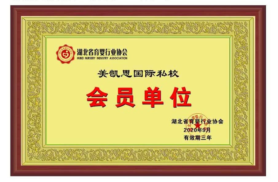 【新增会员单位】祝贺！美凯思国际私校荣升湖北省育婴行业协会会员单位！