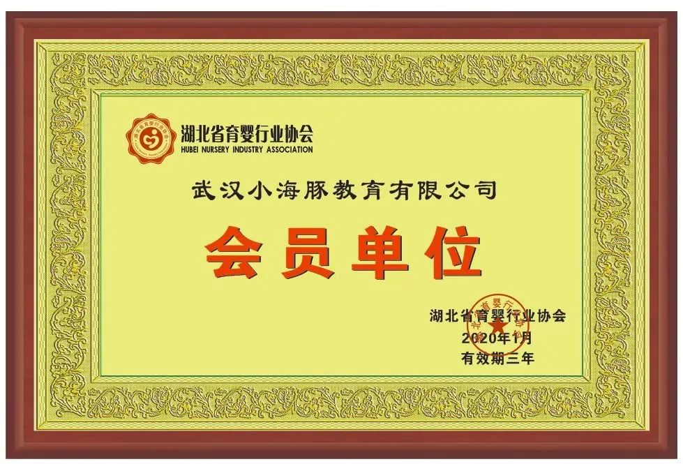 【新增会员单位】祝贺！武汉小海豚教育有限公司荣升湖北省育婴行业协会会员单位！