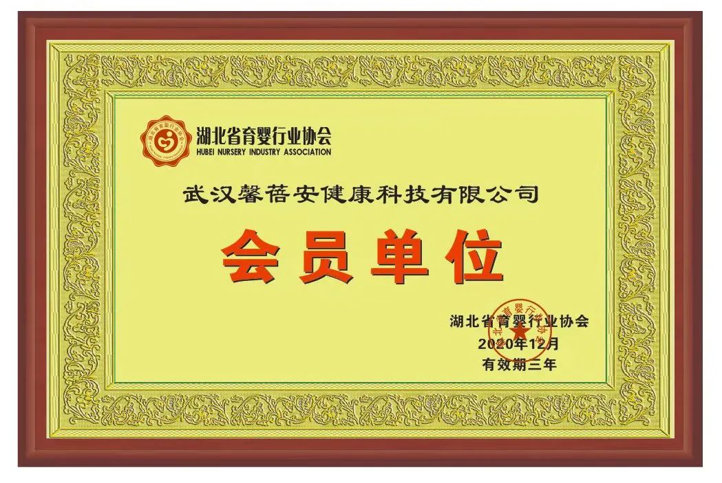【新增会员单位】祝贺！武汉馨蓓安健康科技有限公司荣升湖北省育婴行业协会会员单位！